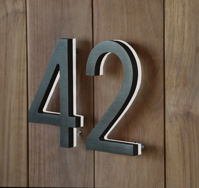 Modern 8" Bronze Lighted Numbers & Letters by Luxello LED Signage Modern 8" Bronze Lighted Numbers & Letters by Luxello LED Signage